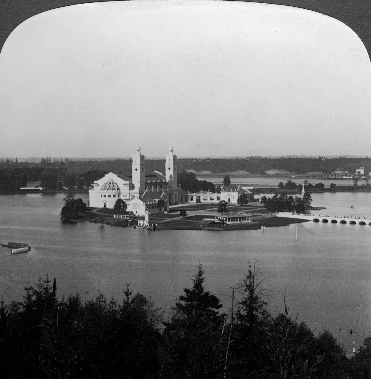 Lewis och Clark Exposition, Government Building, Guilds Lake, Portland, Oregon, USA, 1905. av H. C. White