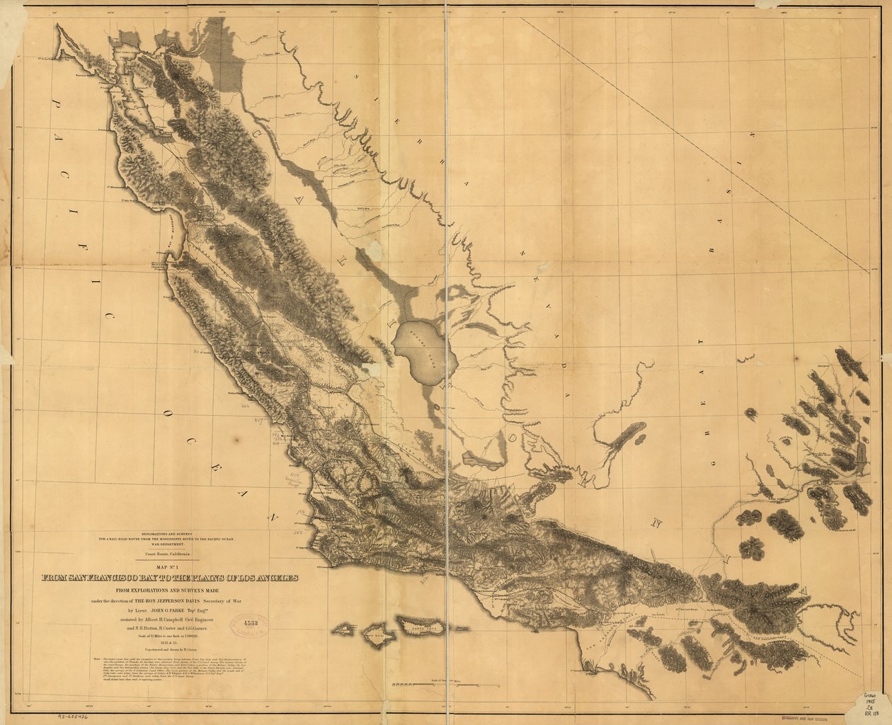 Från San Francisco Bay till Plains of Los Angeles: från utforskningar och undersökningar av H.; Davis Custer