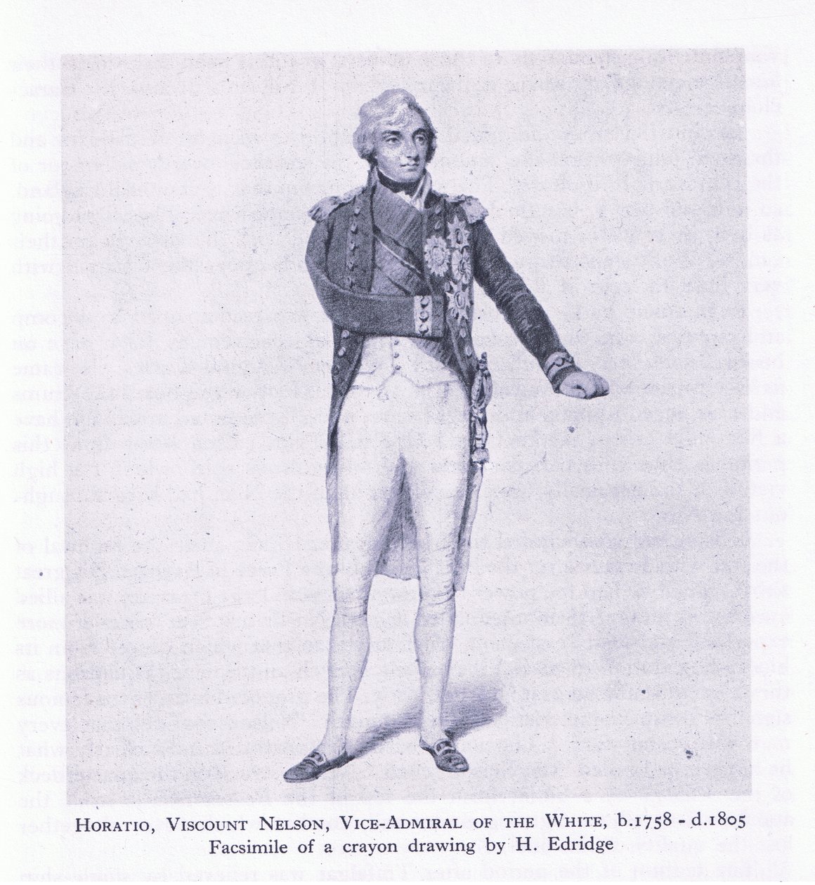 Horatio, Viscount Nelson, från British Adventure publicerad av Collins av H. Eldridge