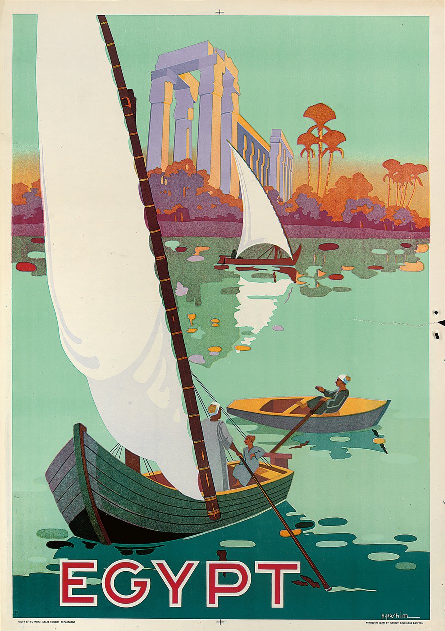 Affisch som annonserar Egypten (färglitografi) av H. Hashim
