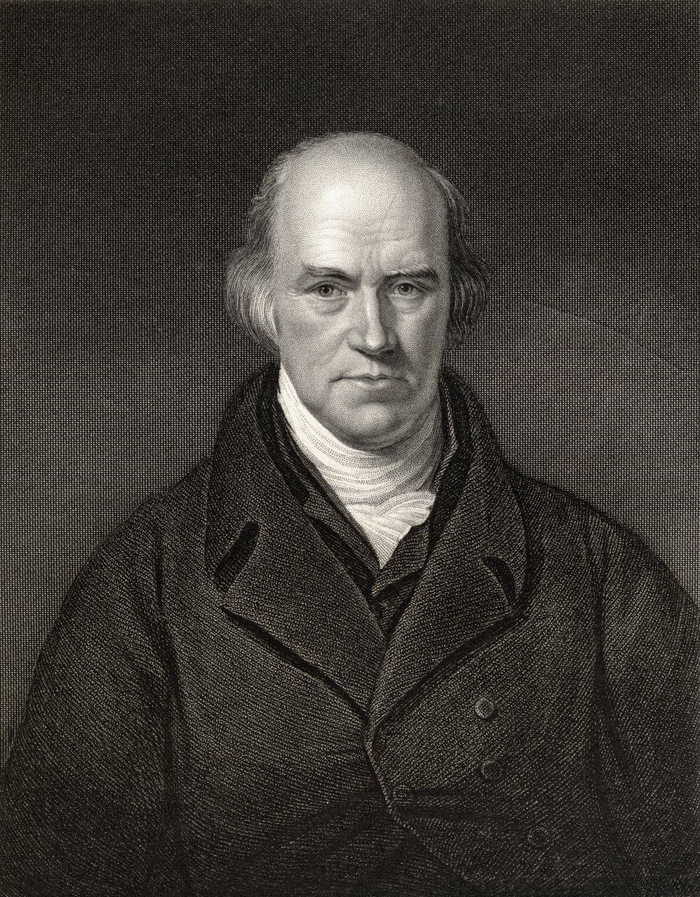 Davies Gilbert, ordförande för Royal Society, graverad av J. Thompson, från "National Portrait Gallery, volume II", publicerad omkring 1835. av H. Howard