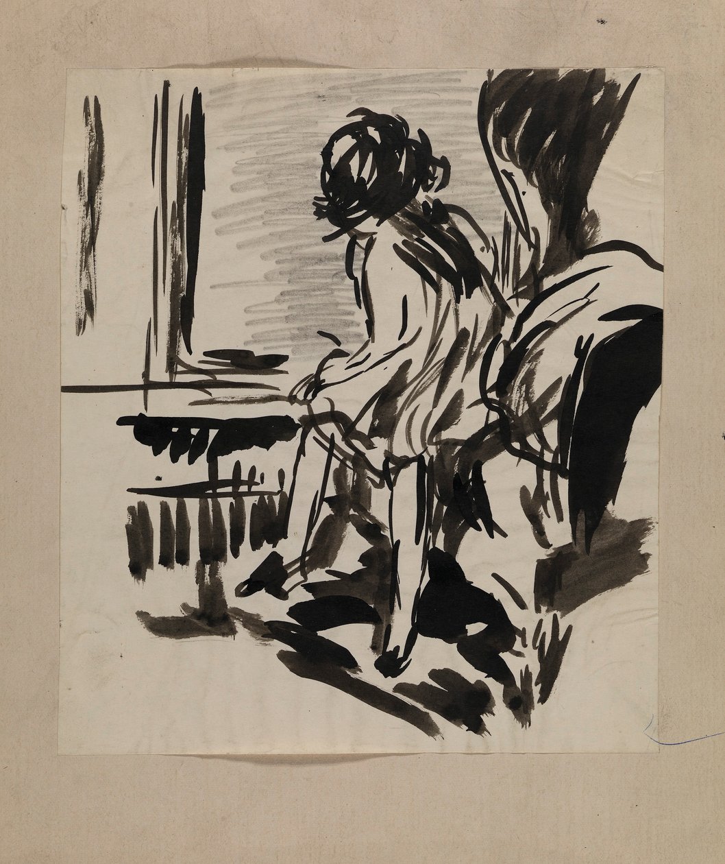 Utan titel (Sittande figur) av H. Lyman Sayen