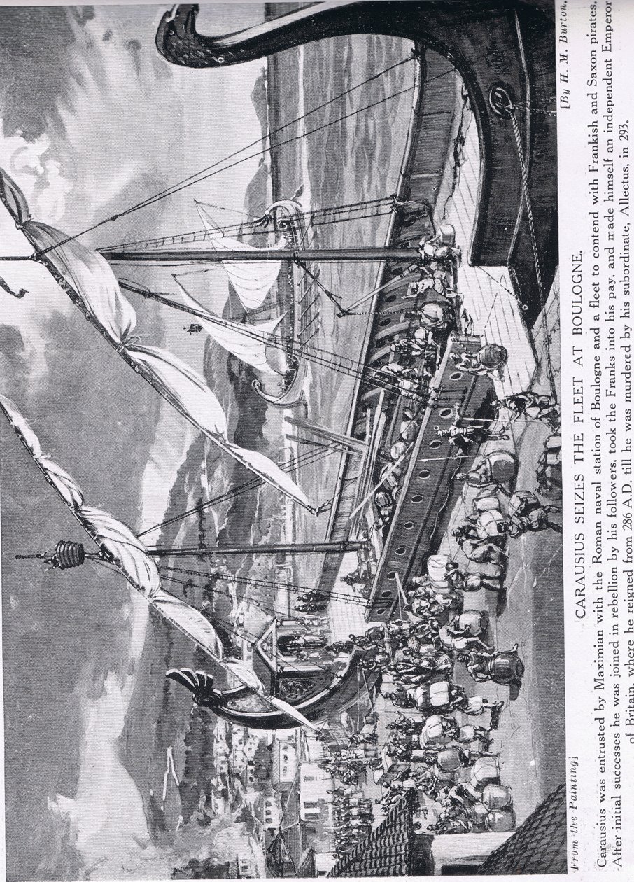 Carausius griper flottan vid Boulogne, illustration från 