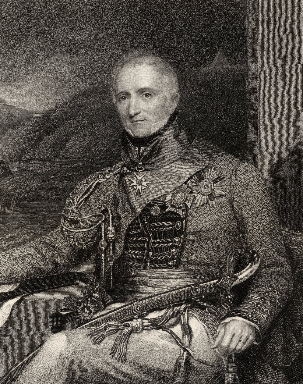 Sir Rufane Shaw Donkin, graverad av W. Holl, från 