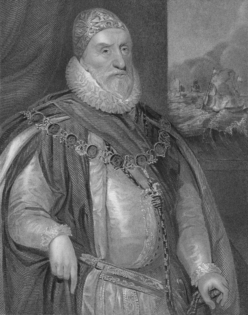 Charles Howard, förste earl av Nottingham, början av mitten av 1800-talet. av H. Robinson