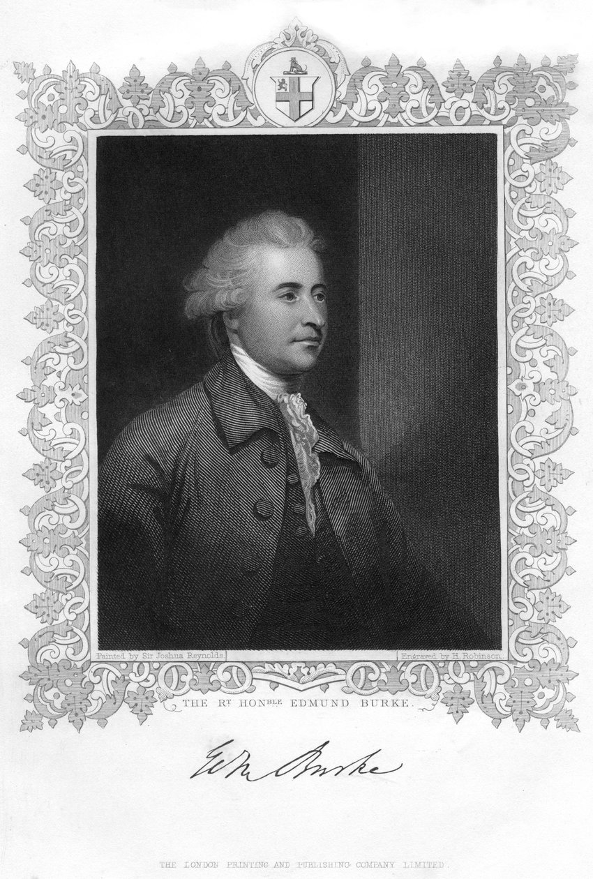Edmund Burke, irländsk statsman, författare, talare, politisk teoretiker och filosof, 1800-talet. av H. Robinson