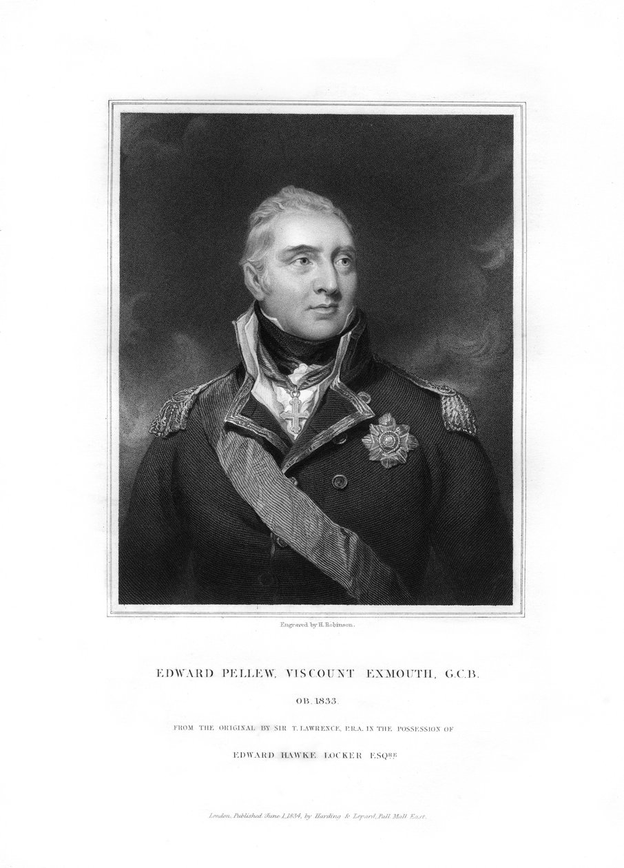 Edward Pellew, 1:e Viscount Exmouth, brittisk sjöofficer, 1834. av H. Robinson