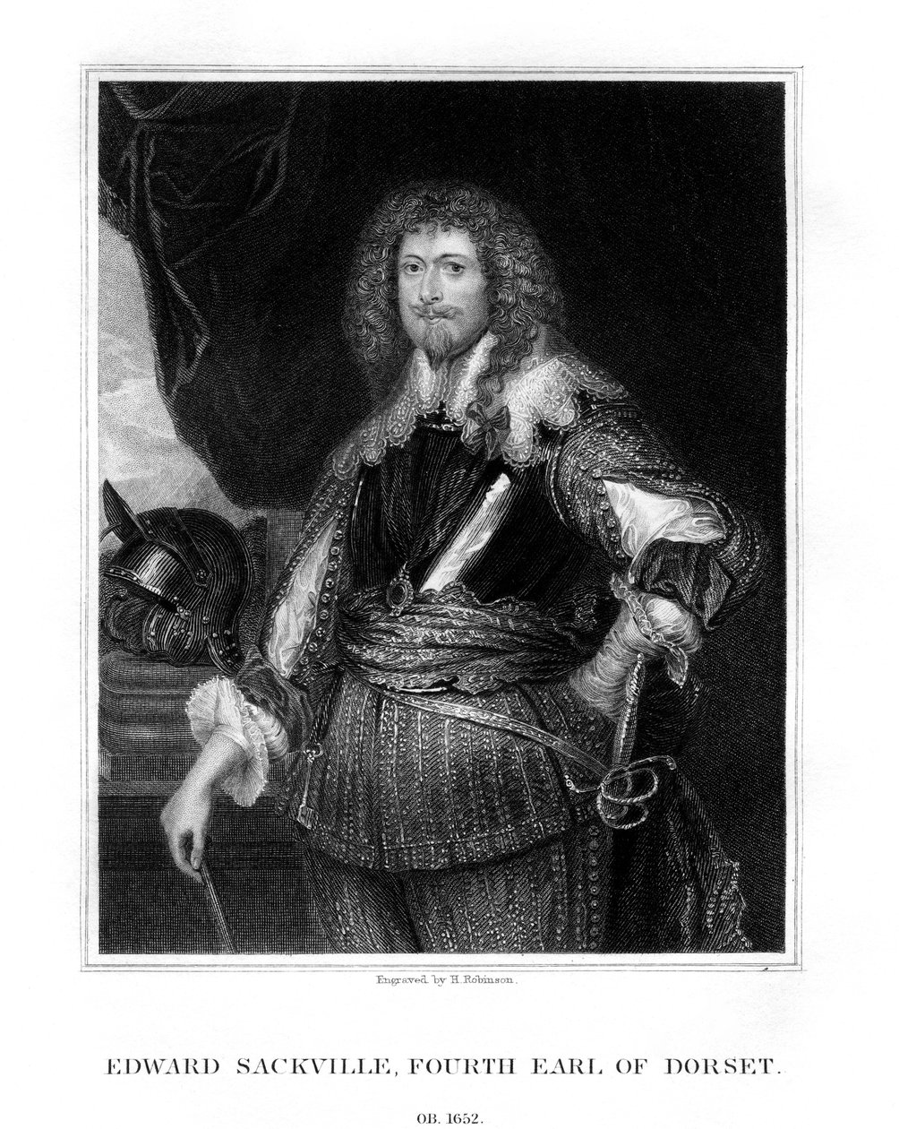 Edward Sackville, 4th Earl of Dorset, engelsk soldat och statsman, 1829. av H. Robinson