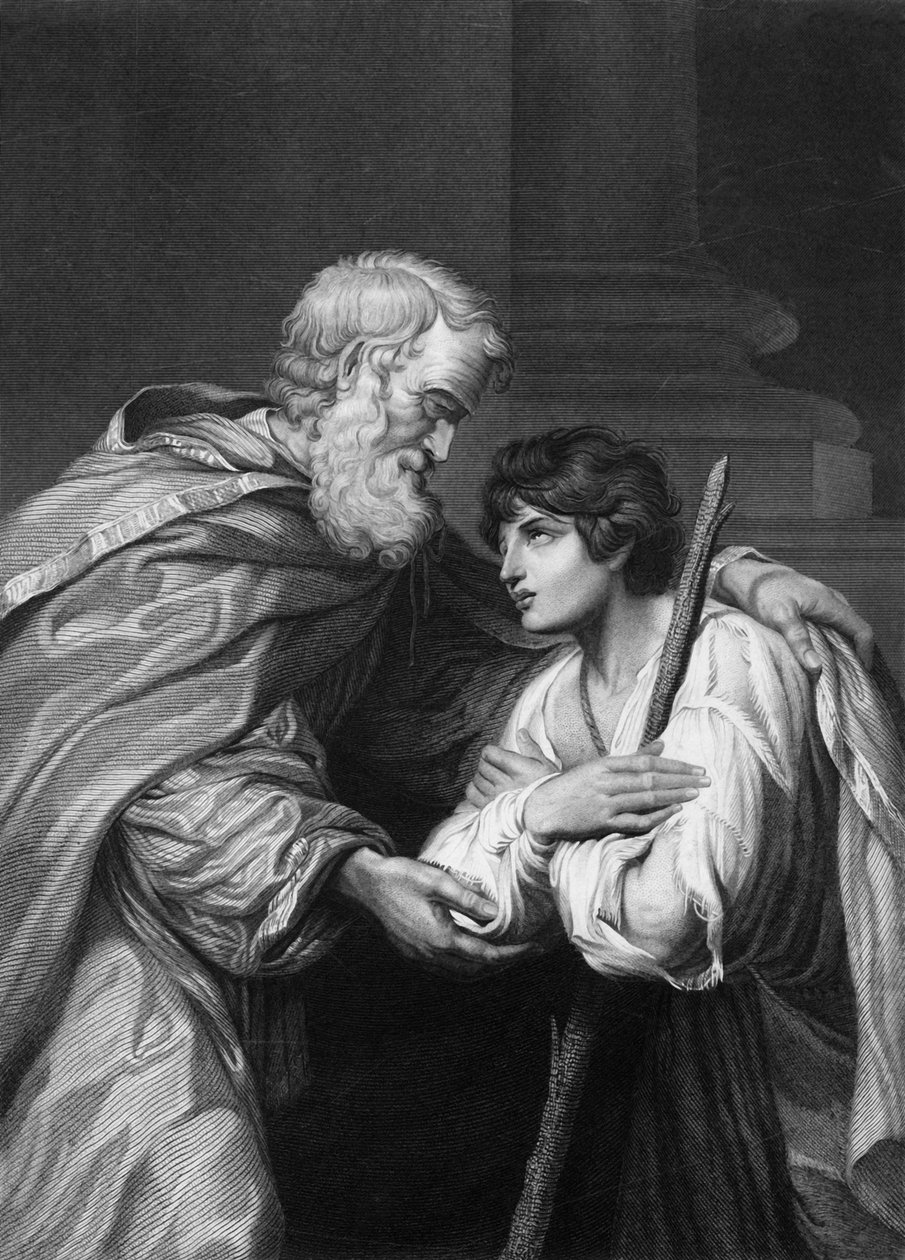 Fader, jag har syndat mot himlen...och är inte längre värdig att kallas din son, 1800-talet. av H. Robinson