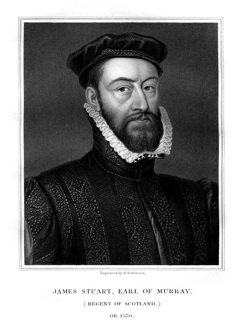 James Stewart, 1:e earl av Moray, regent av Skottland, 1827. av H. Robinson