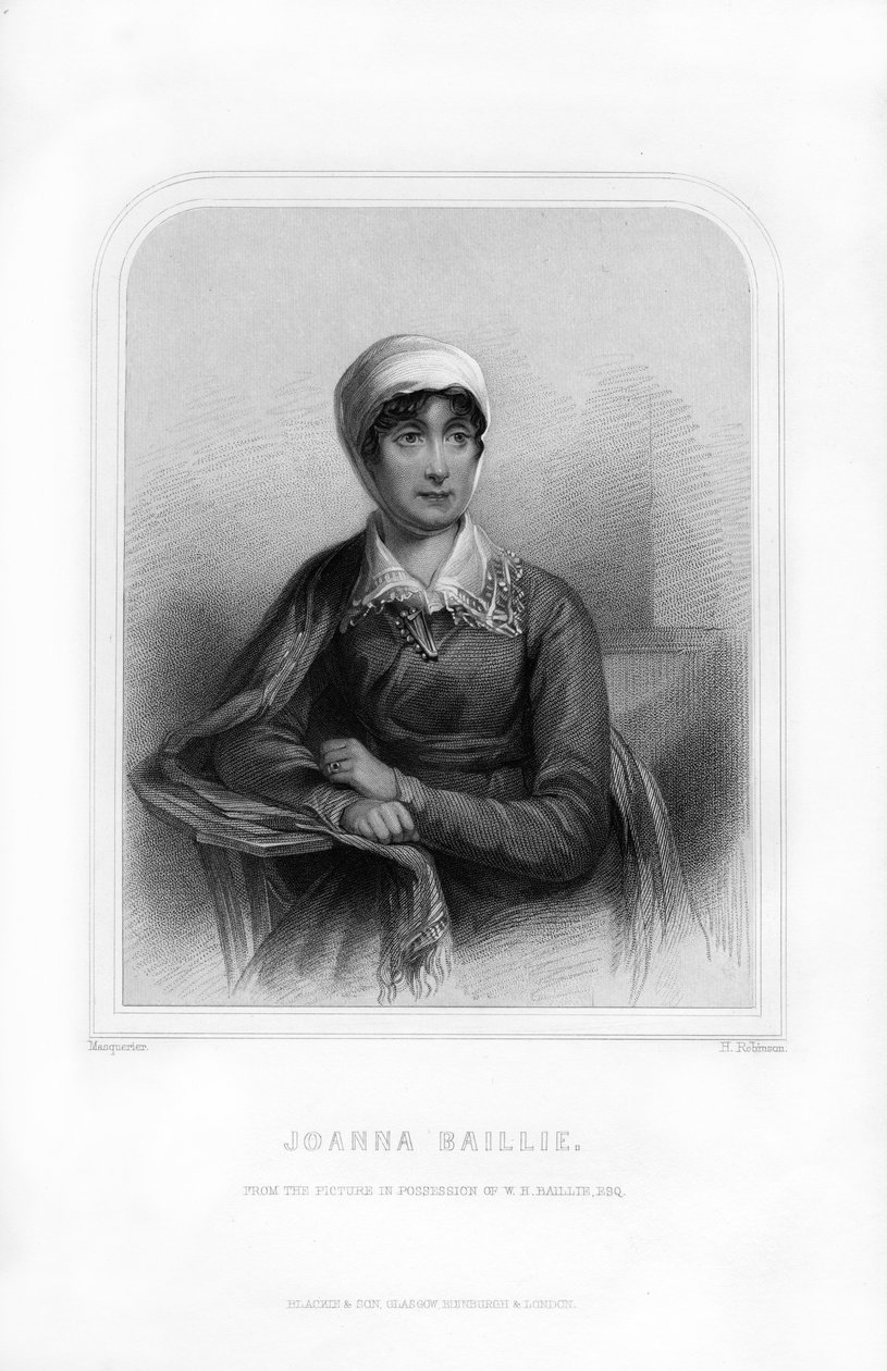 Joanna Baillie, skotsk poetess och dramatiker, 1870 av H. Robinson