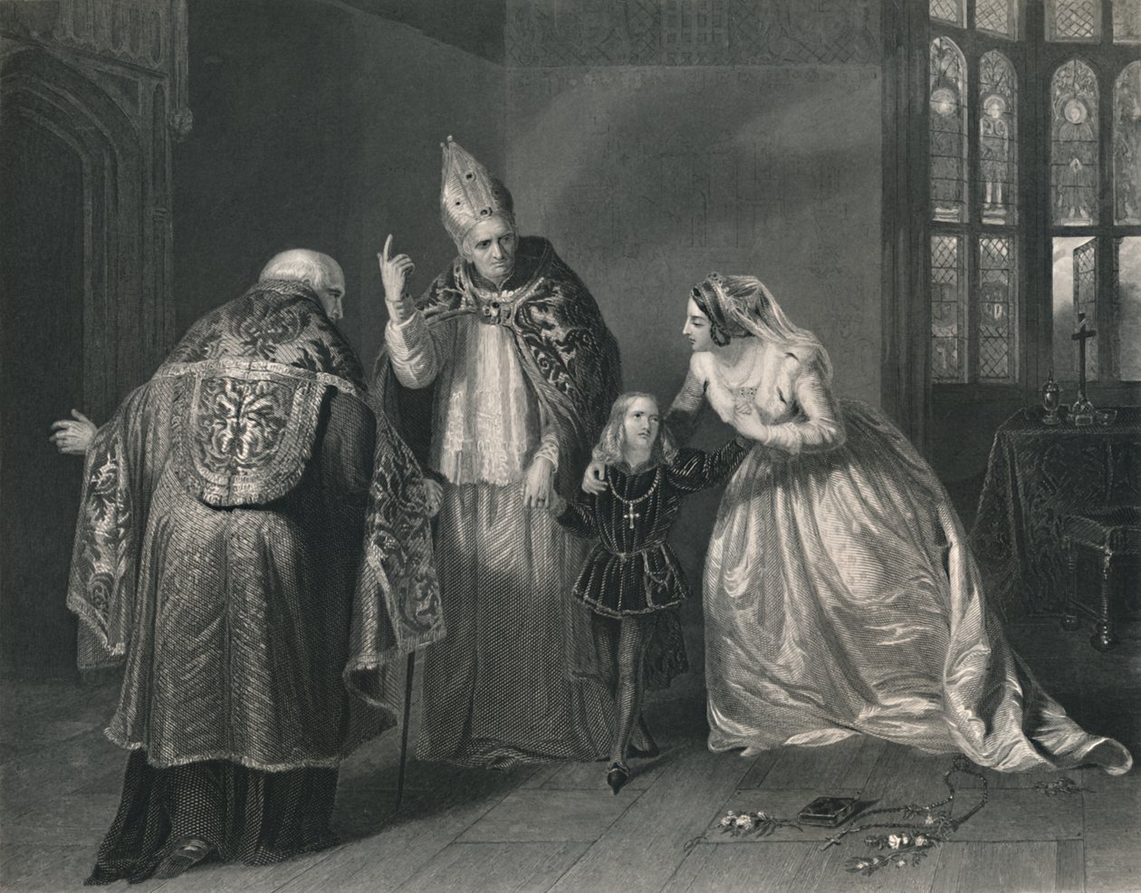 Drottning Elizabeth och hertigen av York. Kung Richard III, c1870 av H. Robinson