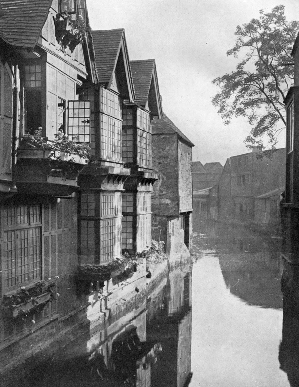 The Weavers House vid floden Stour, Canterbury, Kent, 1924-1926. av H. S. Newcombe