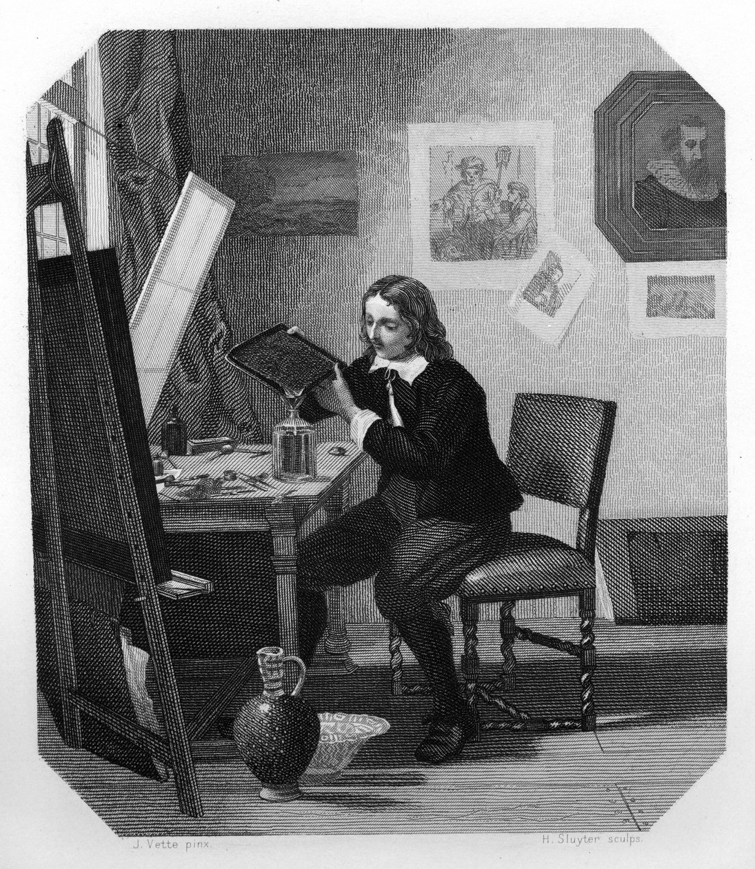Cornelis Visscher, holländsk gravör från 1600-talet, c1870 av H. Sluyter