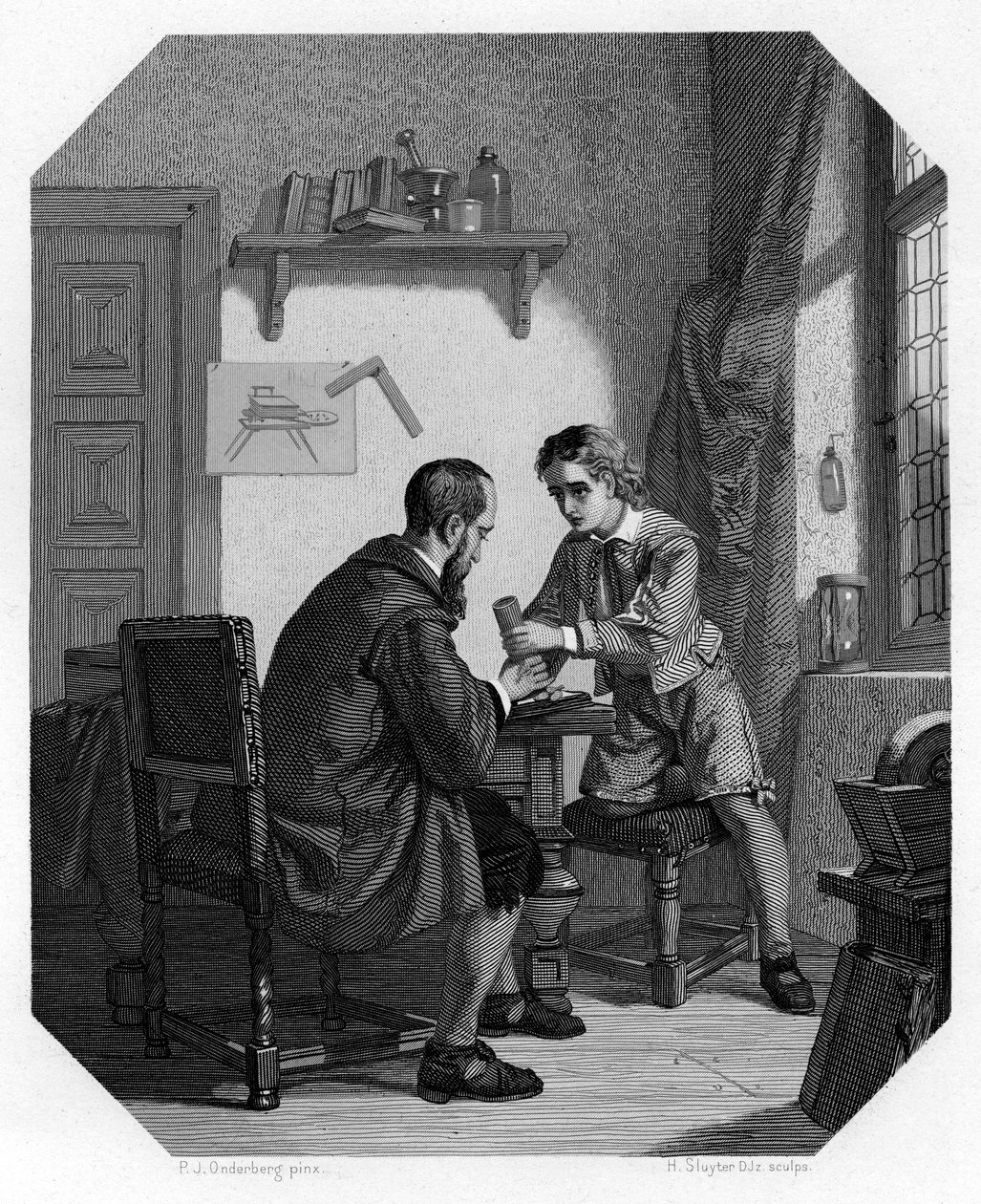 Hans Jansen och hans son Sacharias, c1870 av H. Sluyter