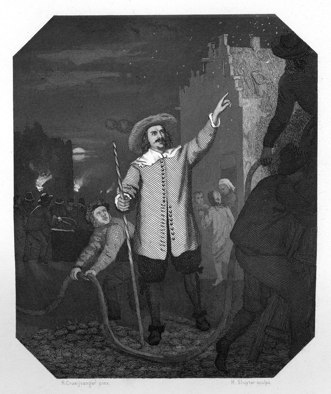 Jan van der Heyden, holländsk barockmålare, tecknare, grafiker och uppfinnare, c1870 av H. Sluyter