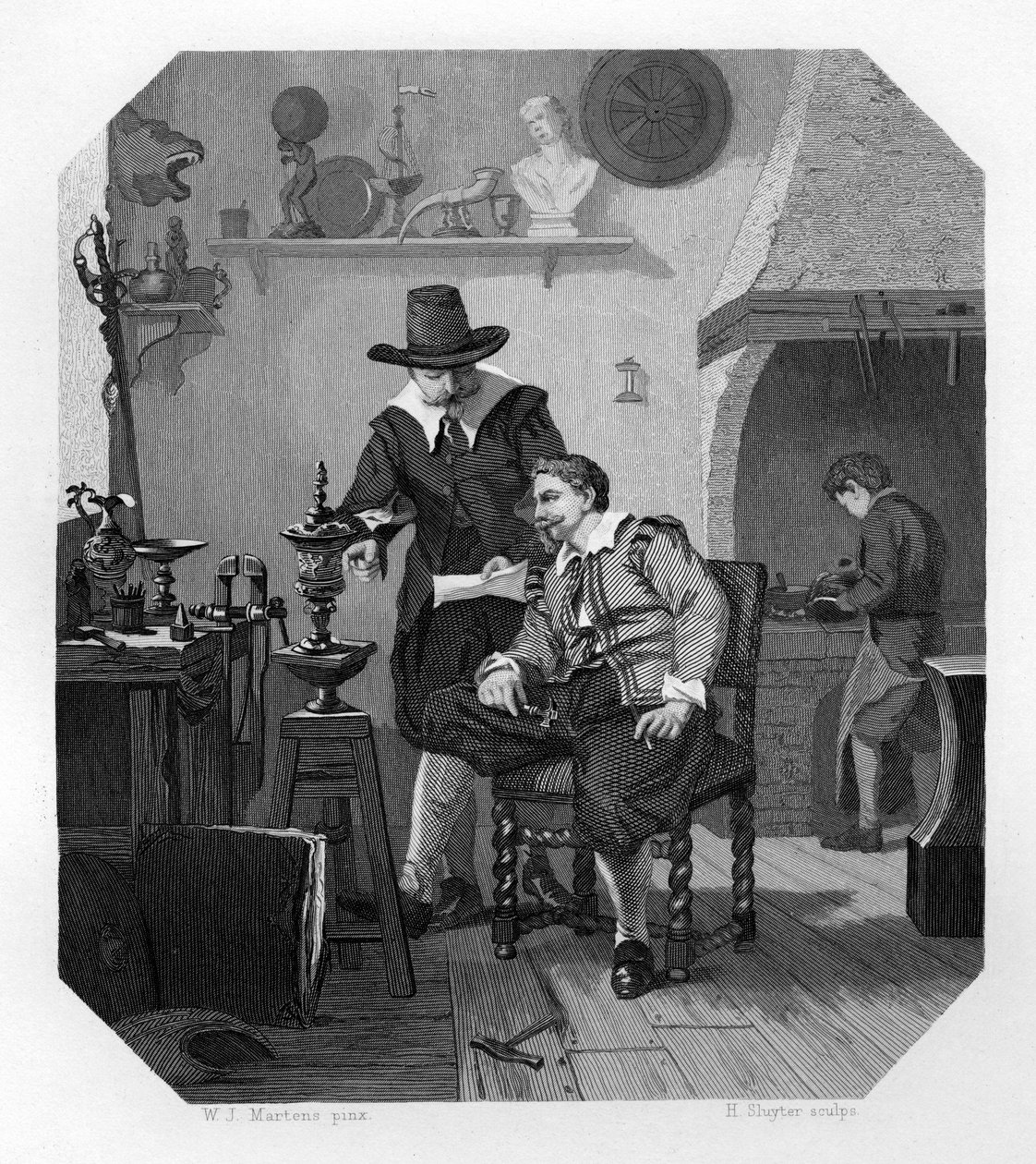 Paulus och Adam van Vianen, holländska silversmeder, c1870 av H. Sluyter