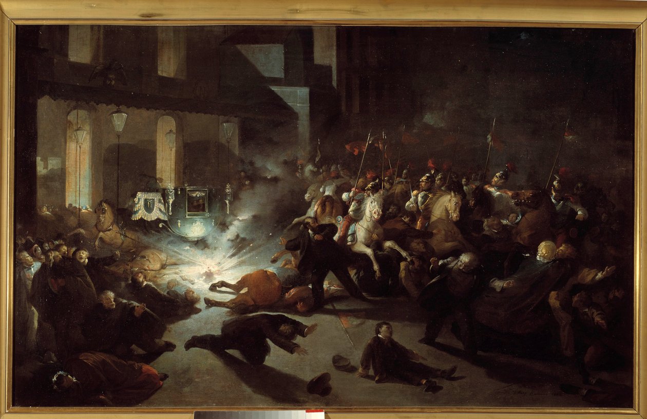 Attentatförsök på Napoleon III av Felice Orsini i Paris den 14 januari av H. Vittori Romano