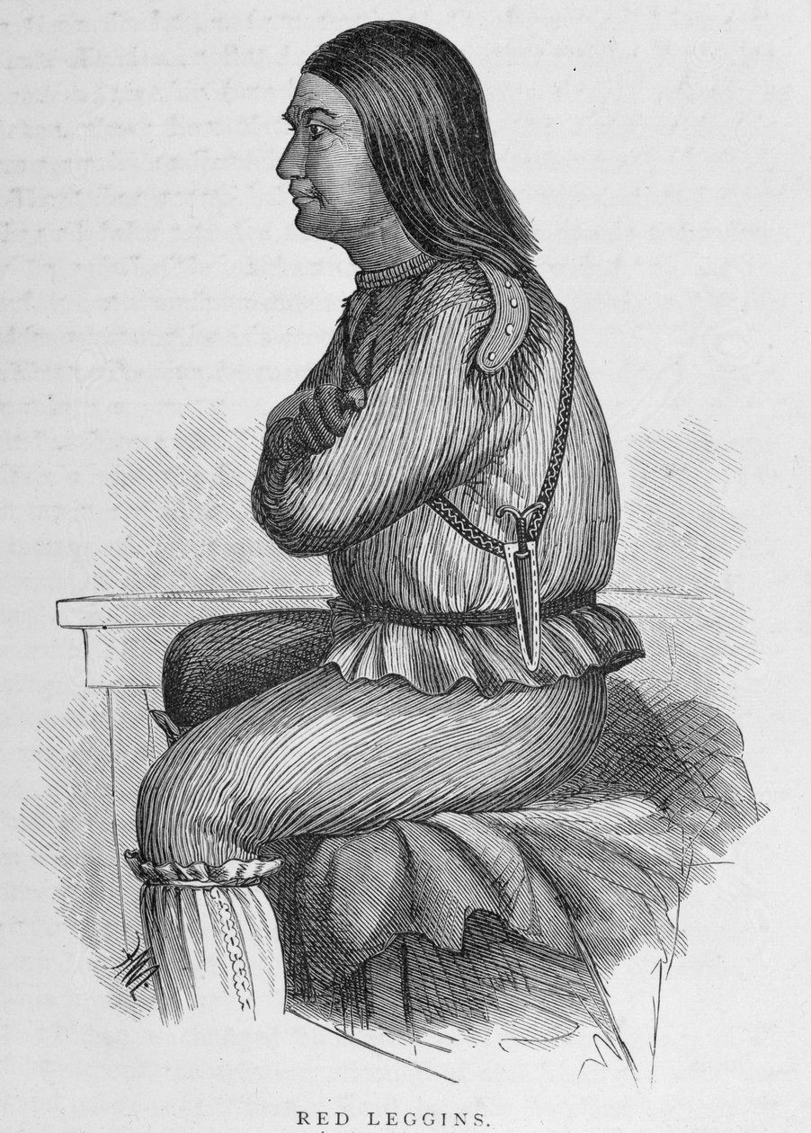 Red Leggins, chef vid Fort Yukon, från "Alaska och dess resurser", av William H. Dall, graverad av John Andrew, pub. 1870 av H. W., Elliot