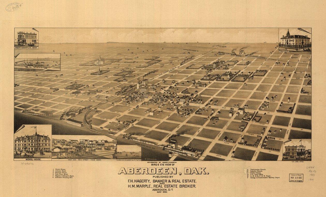 Fågelperspektiv över Aberdeen, Dak. LOC 75696570 av H. Wellge
