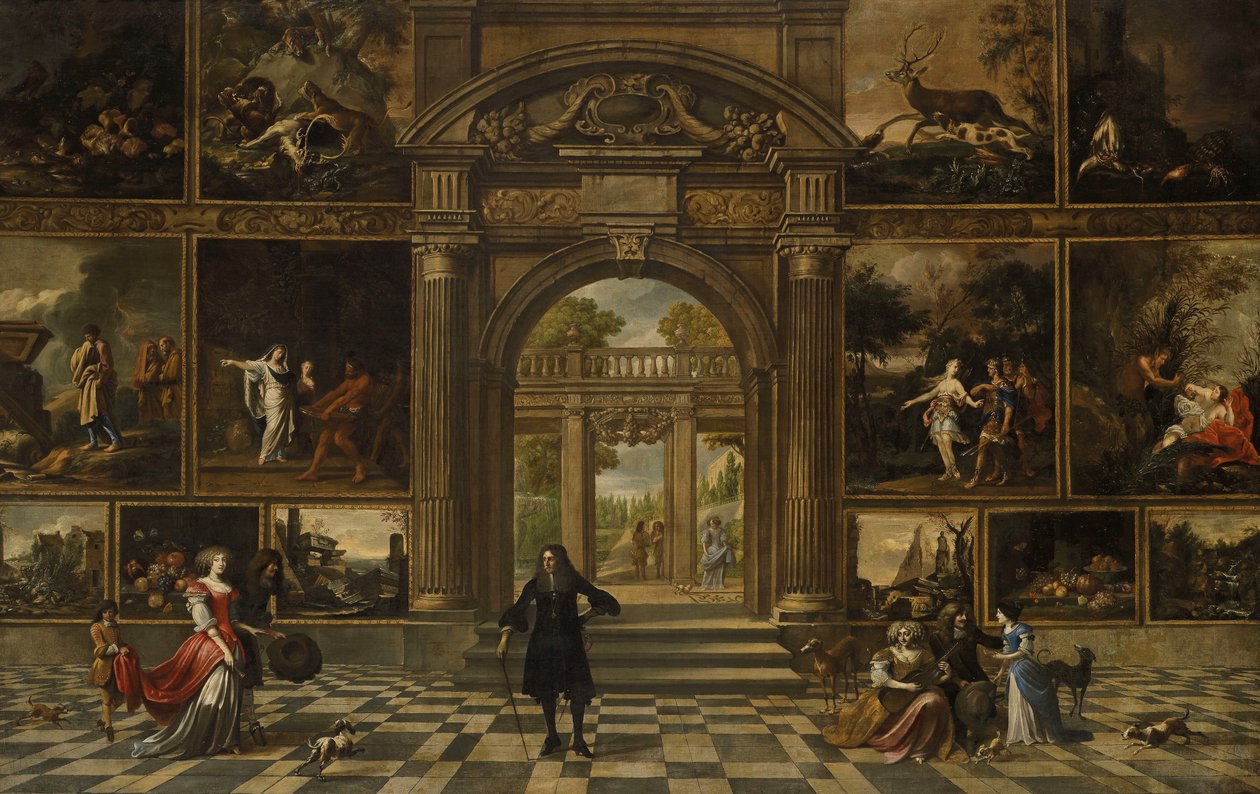 Interiören i ett bildgalleri (olja på duk) av H. and Ehrenberg W. van Janssens