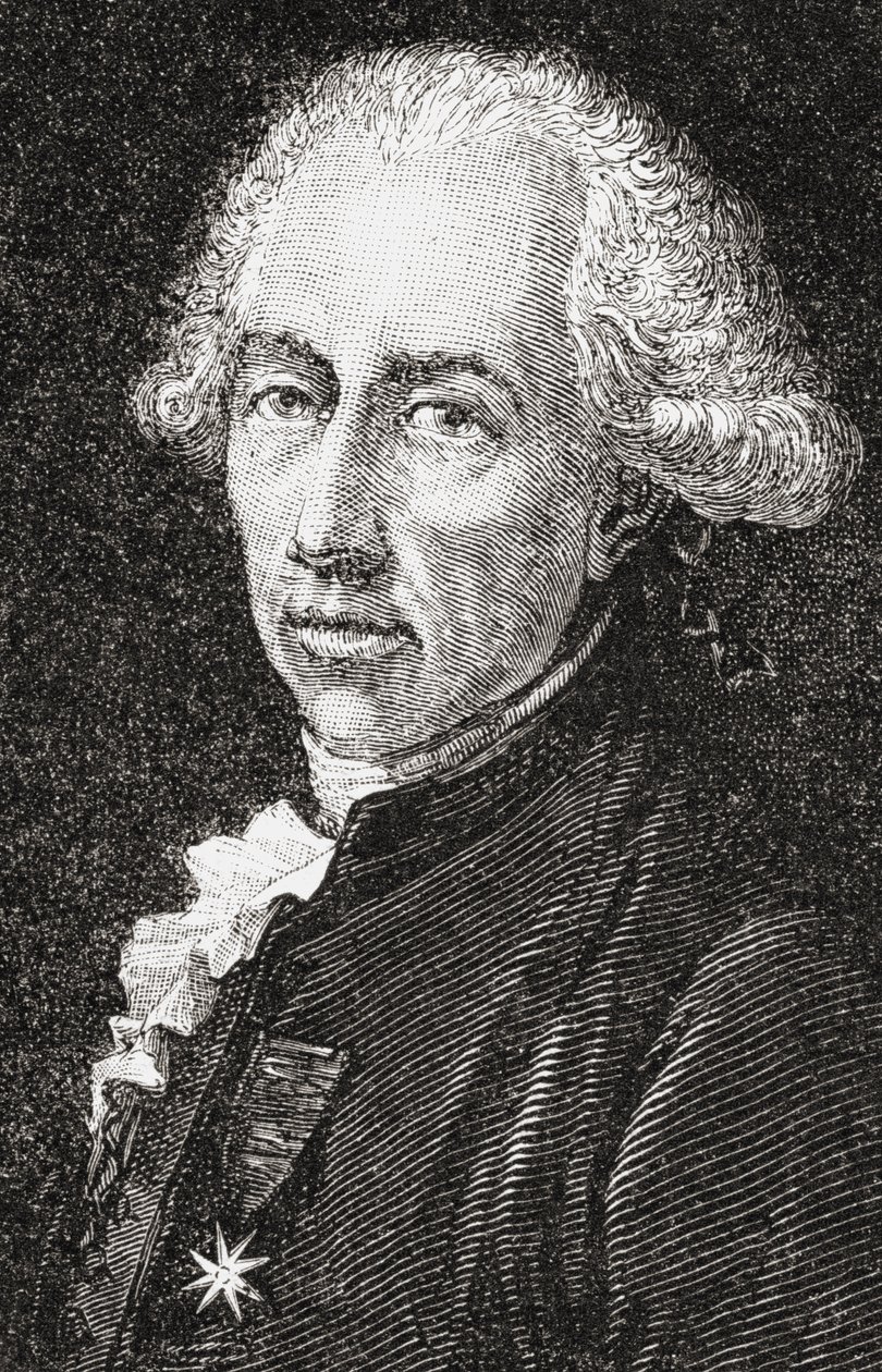 Francois Alexandre Frederic, Duc de la Rouchefoucauld-Liancourt, graverad av Pannemaker-Ligny, från 
