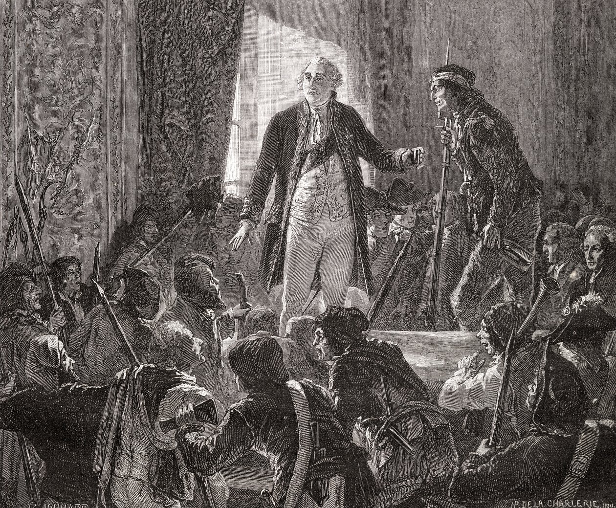 Kung Ludvig XVI (1754-93) Drycker för nationens hälsa, 20 juni 1792 av H. de la Charlerie
