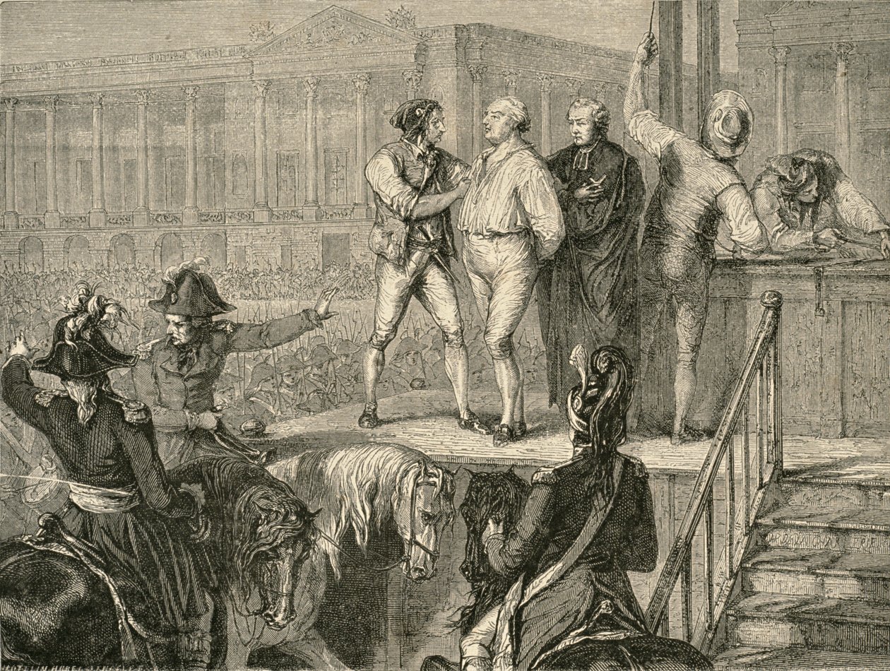 Avrättningen av Ludvig XVI den 21 januari 1793 av H. de la Charlerie