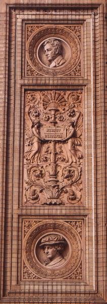 Detalj av fasaden på Hamburger Kunsthalle (foto) av H. v. d. Schirrmacher G. T. and Erbe A. Hude