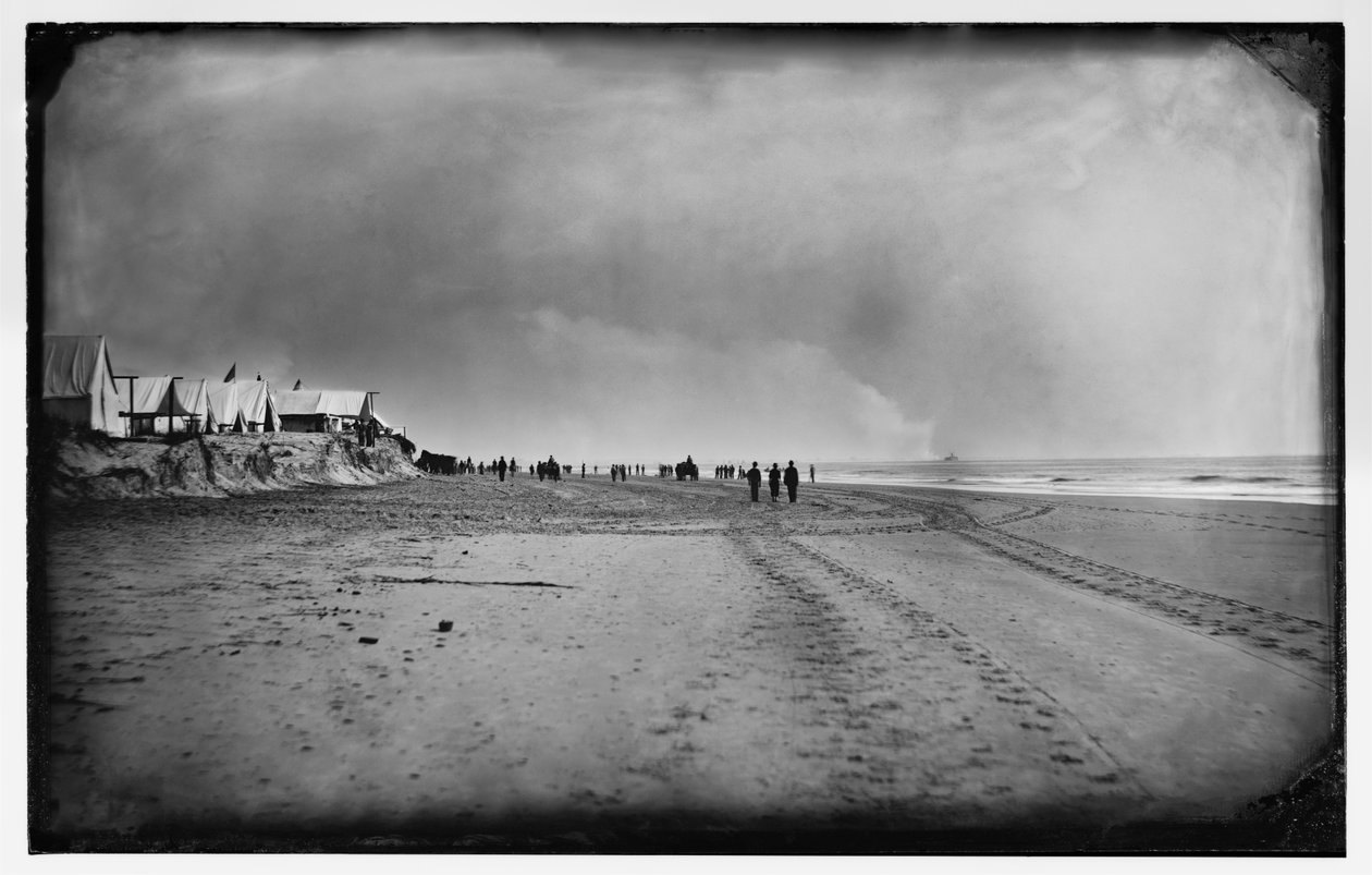 New Ironsides kontra Fort Wagner, september 1863 (bw-foto) av Haas and Peale