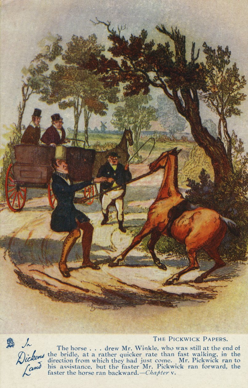 In Dickens Land - The Pickwick Papers Postcard, c.1905 av Hablot Knight Browne