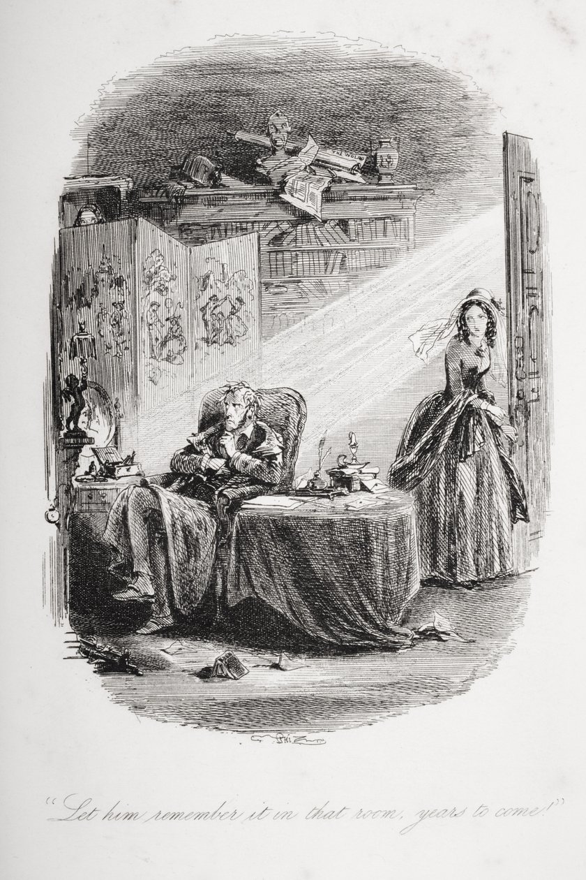 Låt honom komma ihåg det i det rummet många år framöver, illustration från "Dombey and Son" av Charles Dickens (1812-70) publicerad första gången 1848 av Hablot Knight Browne
