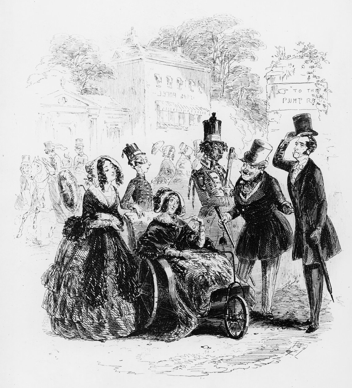 Major Bagstock är glad över att få den möjligheten, illustration från "Dombey and Son" av Charles Dickens (1812-70) publicerad först 1848 av Hablot Knight Browne