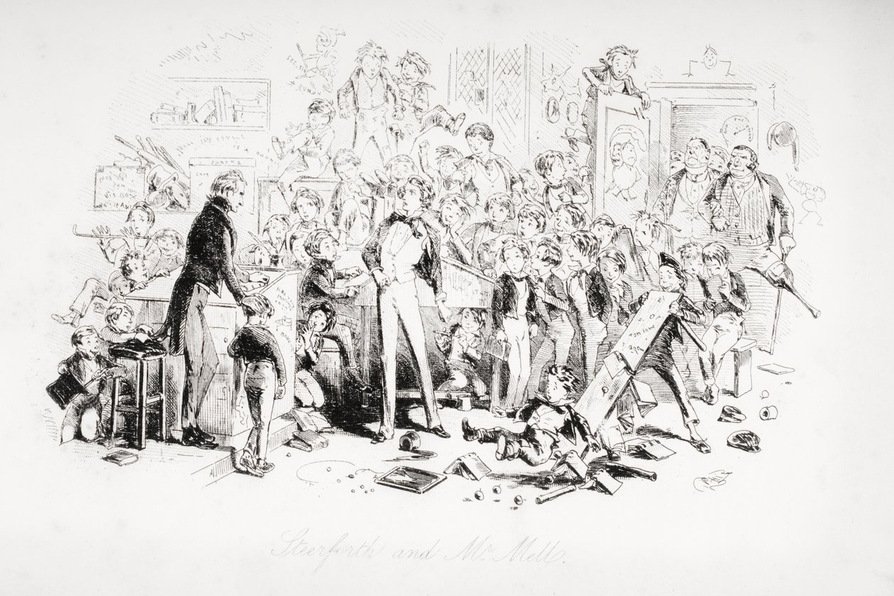 Steerforth och Mr. Mell, illustration från 