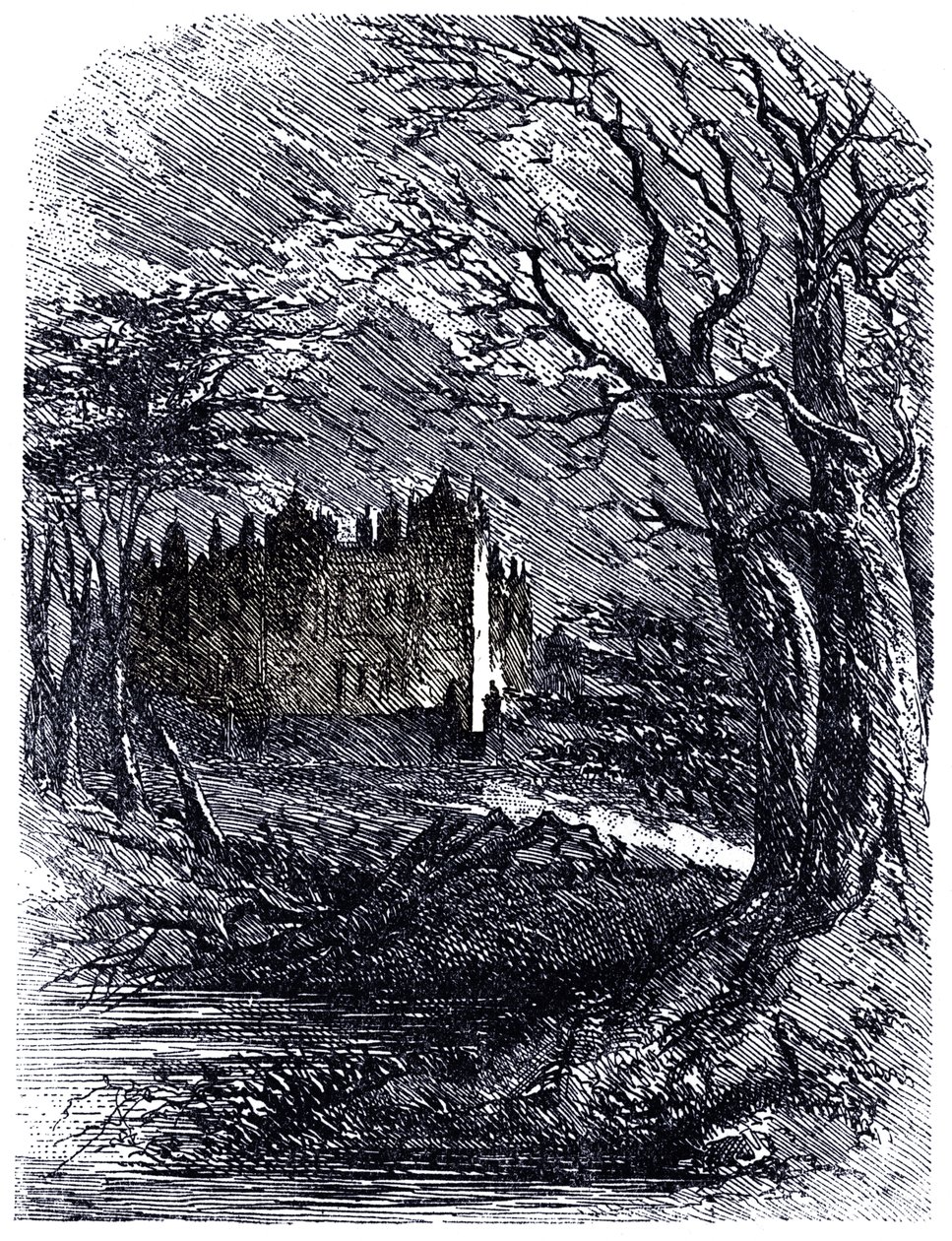 Dyster hus av Hablot Knight Browne