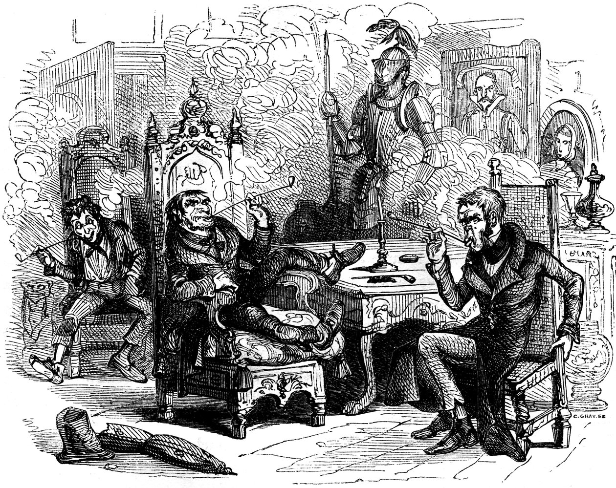 Charles Dickens "Old Curiosity Shop" av Hablot Knight Browne