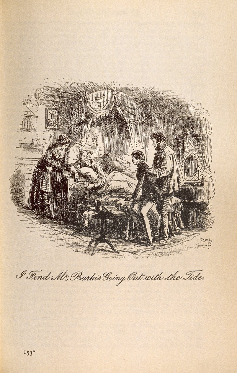 I Find Mr Barkis Going Out with the Tide, från David Copperfield av Charles Dickens (1812-70) av Hablot Knight Browne