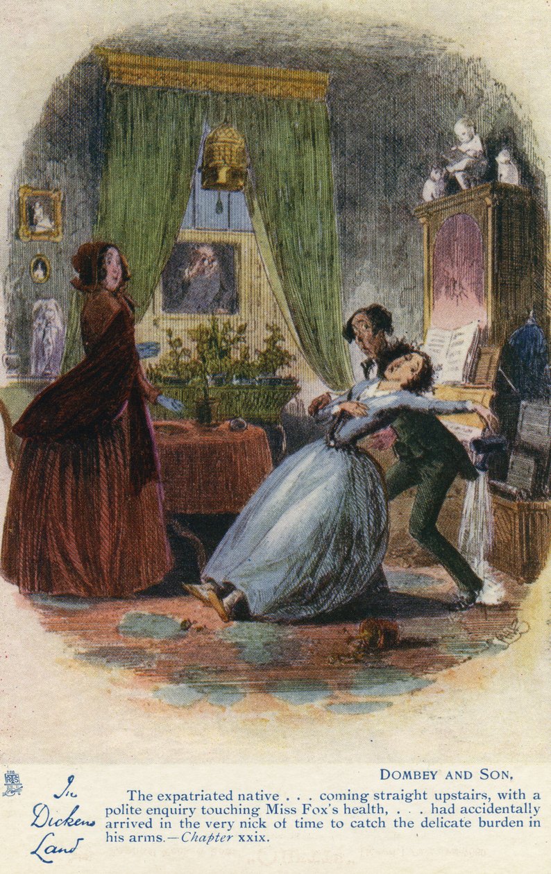 I Dickens Land - Dombey and Son Postcard, c.1907 av Hablot Knight Browne