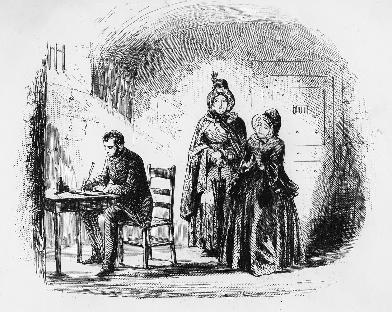 Mrs. Bagnet återvänder från sin expedition, illustration från 