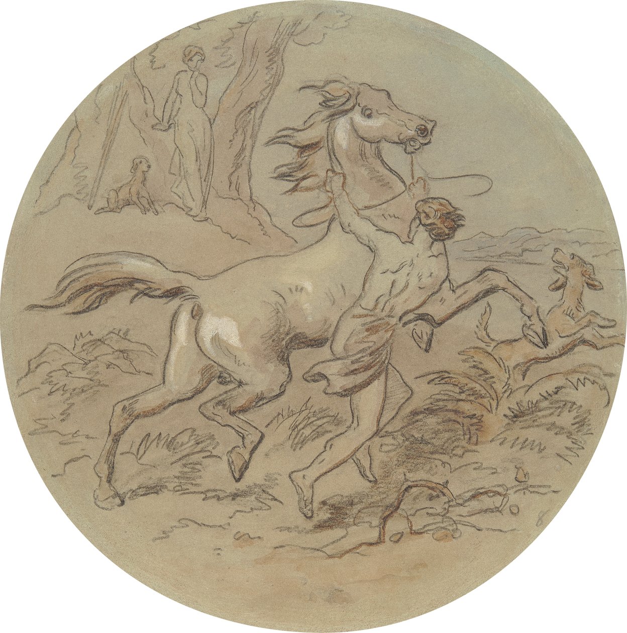 En av arton mönster för en serie plattor som illustrerar Venus och Adonis av Hablot Knight Browne