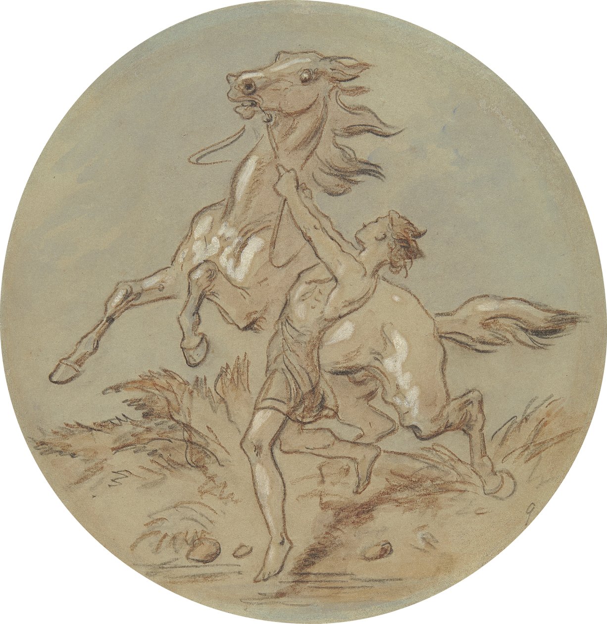 En av arton mönster för en serie plattor som illustrerar Venus och Adonis av Hablot Knight Browne