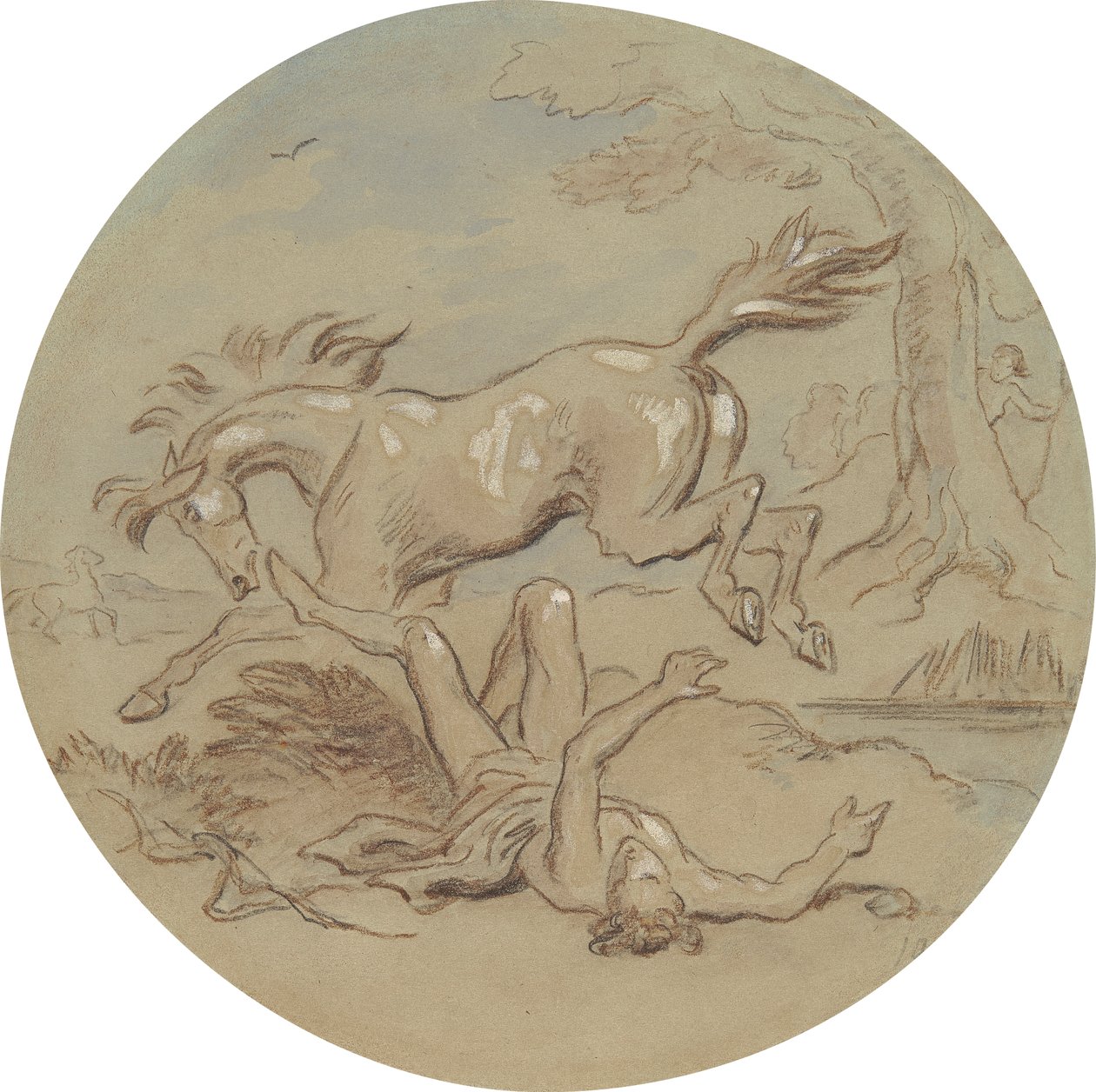 En av arton mönster för en serie plattor som illustrerar Venus och Adonis av Hablot Knight Browne