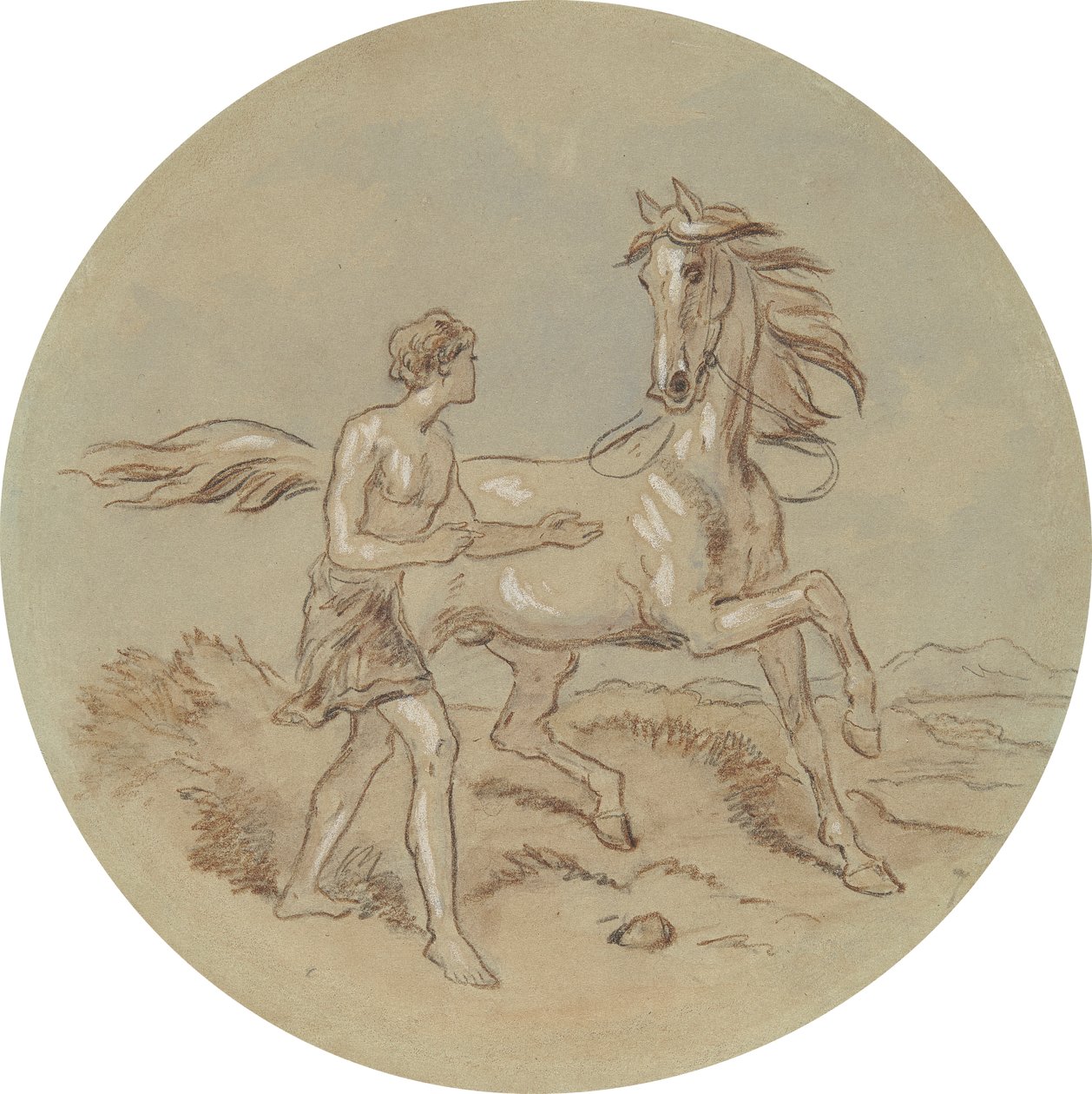 En av arton mönster för en serie plattor som illustrerar Venus och Adonis av Hablot Knight Browne