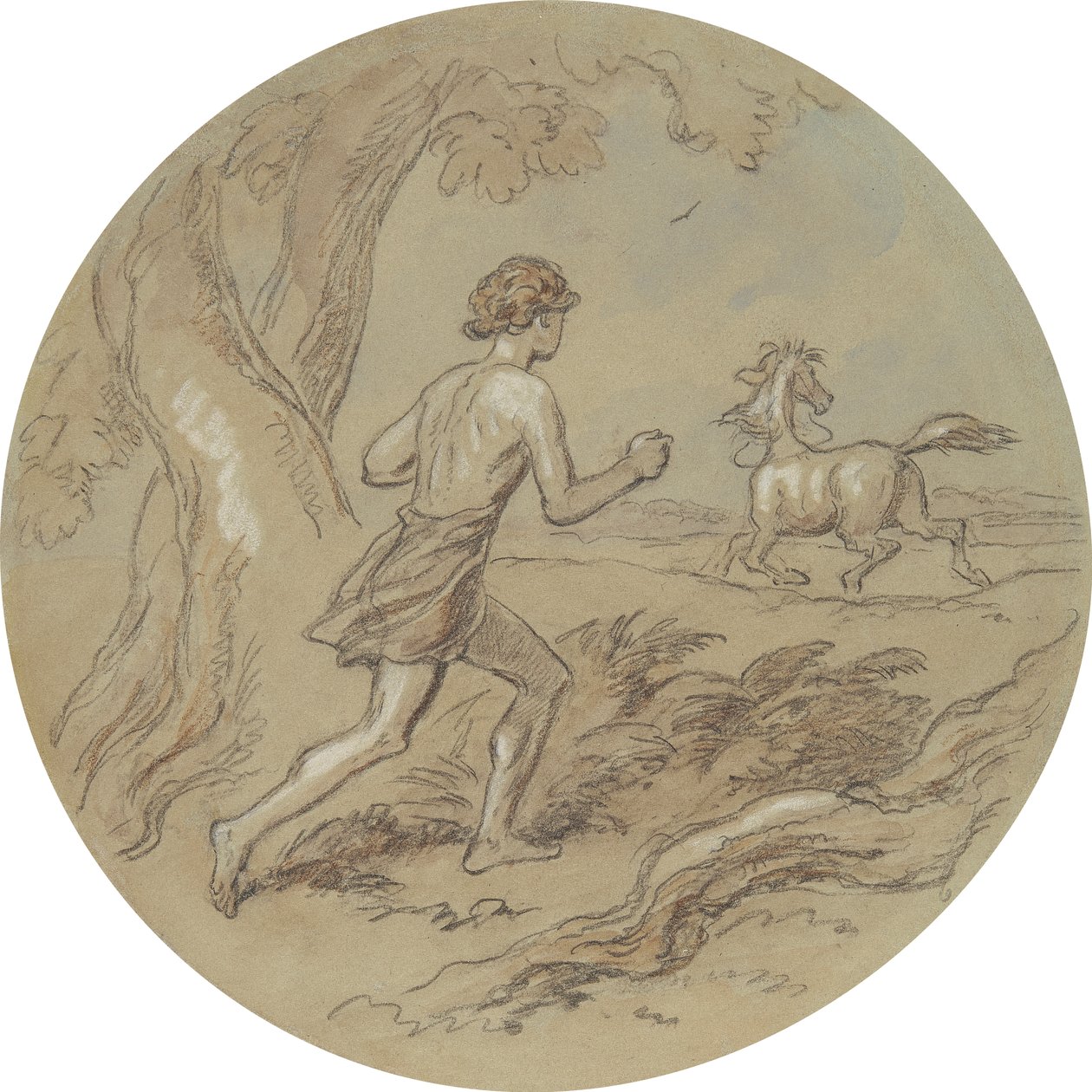 En av arton mönster för en serie plattor som illustrerar Venus och Adonis av Hablot Knight Browne