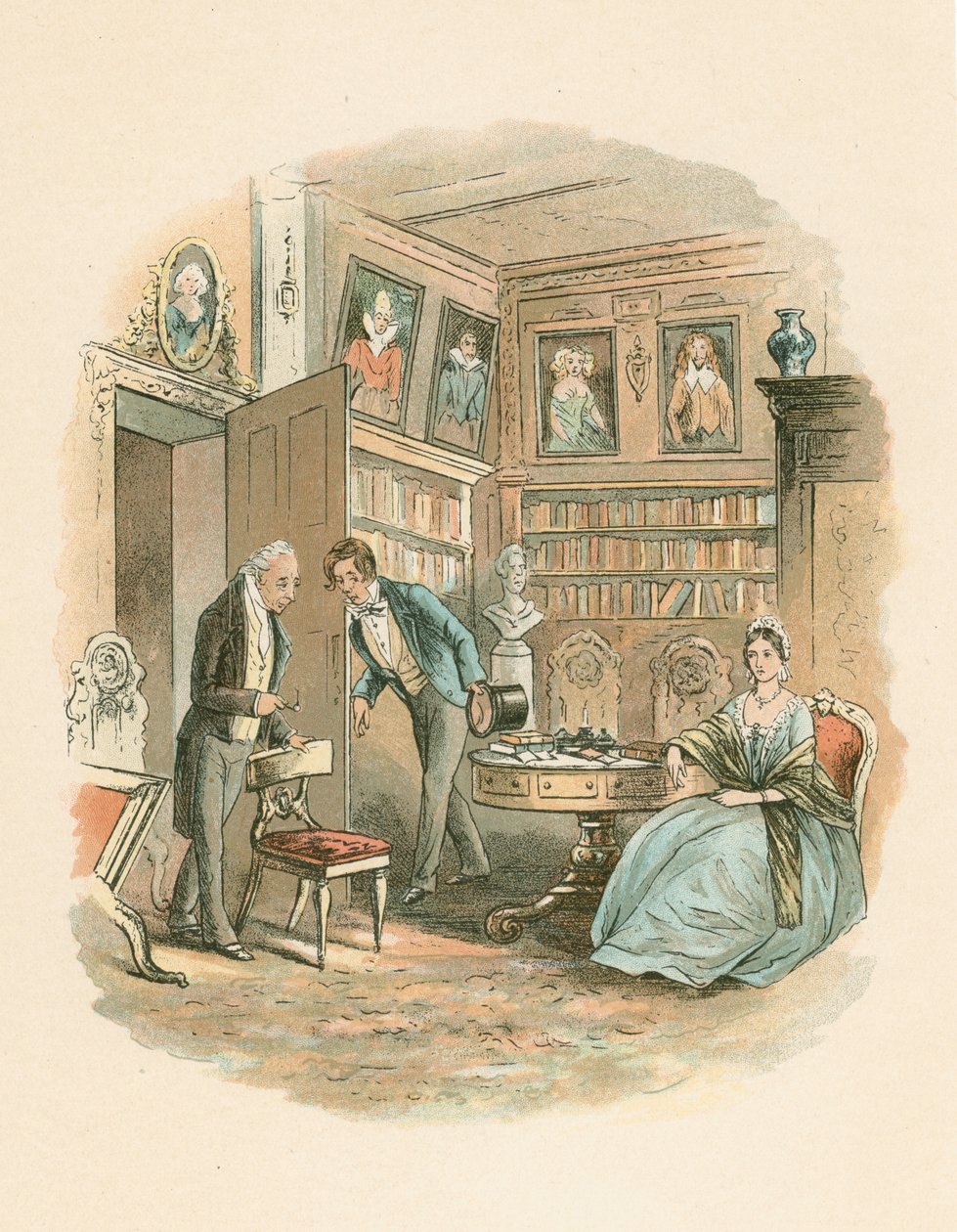 Scen från Bleak House av Charles Dickens, 1852-1853 av Hablot Knight Browne