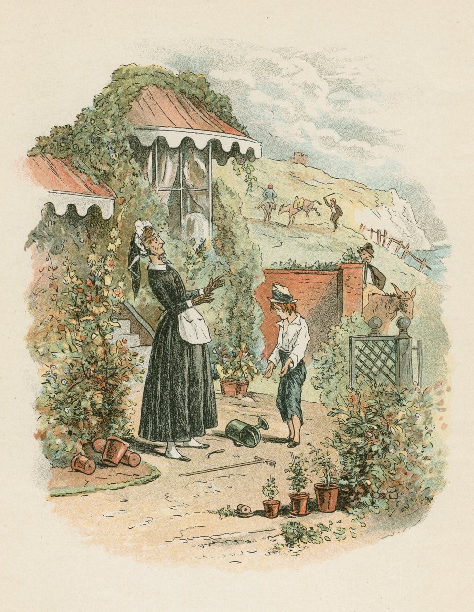 Scen från David Copperfield av Charles Dickens, 1849-1850 av Hablot Knight Browne