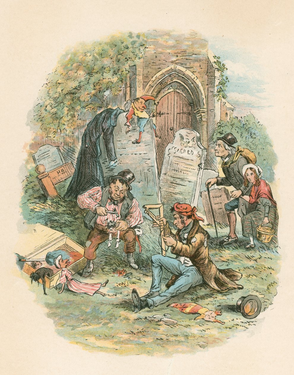 Scen från The Old Curiosity Shop av Charles Dickens, 1841 av Hablot Knight Browne