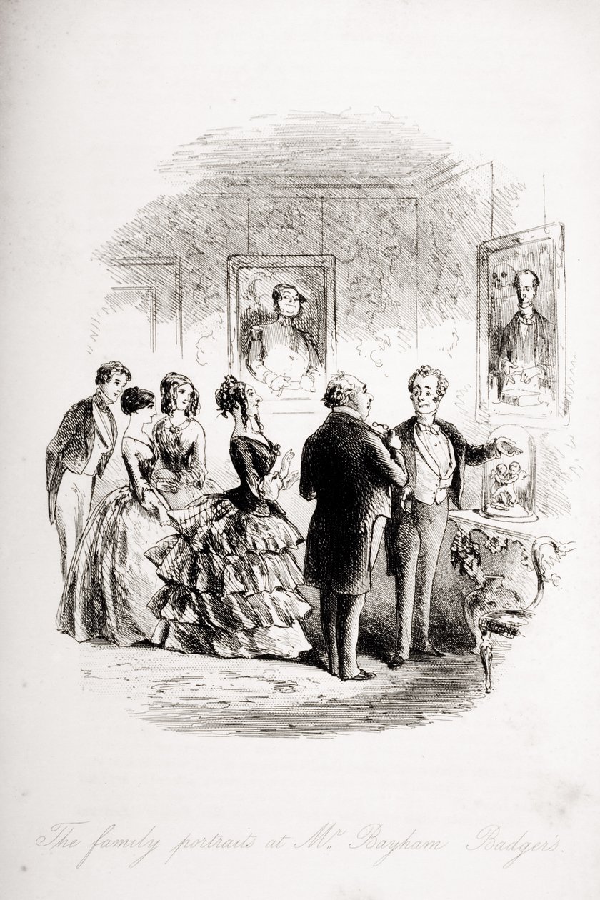 Familjeporträtten hos Mr. Bayham Badger, illustration från 