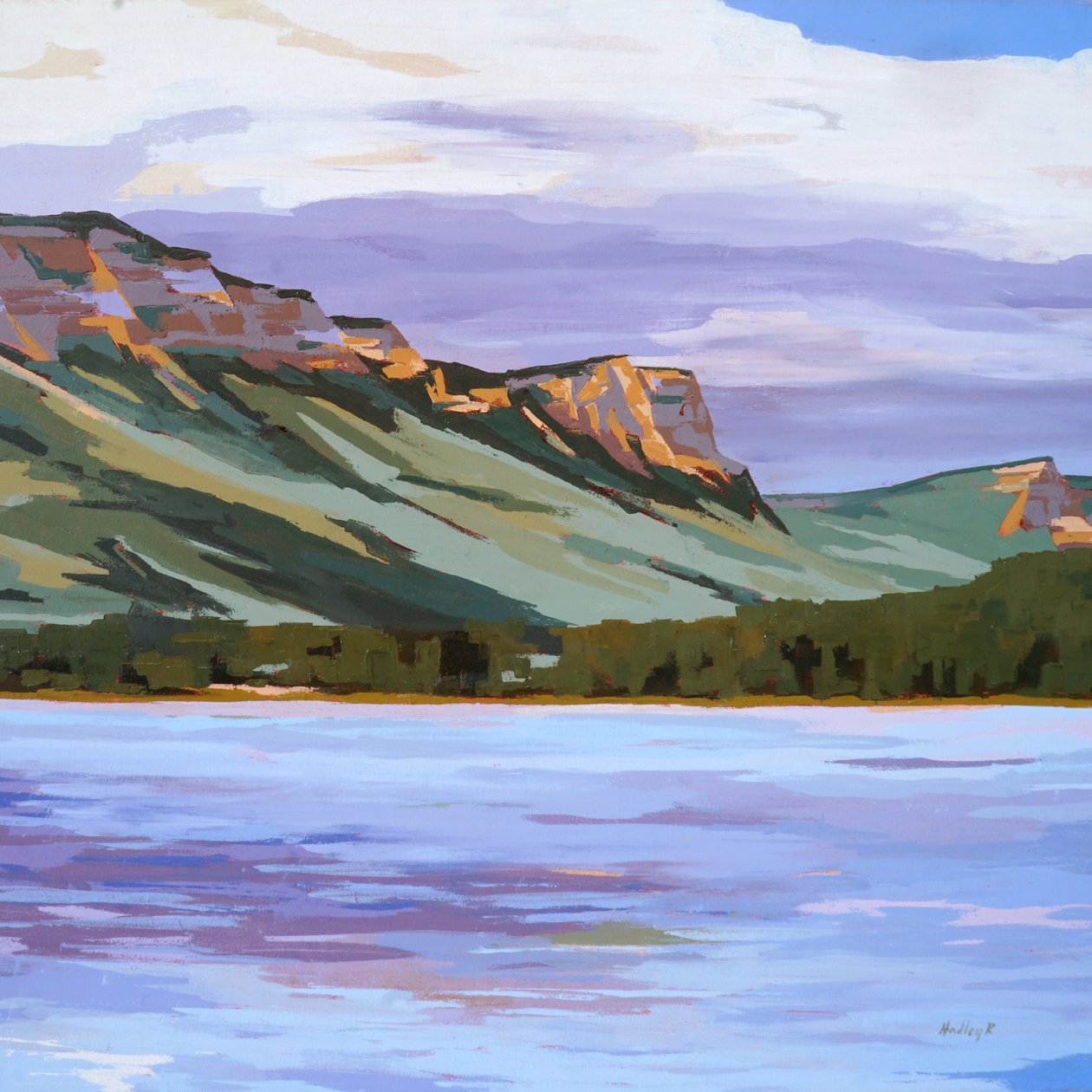 Inkommande regn, Haviland Lake, ca 2024 (olja på duk) av Hadley Rampton