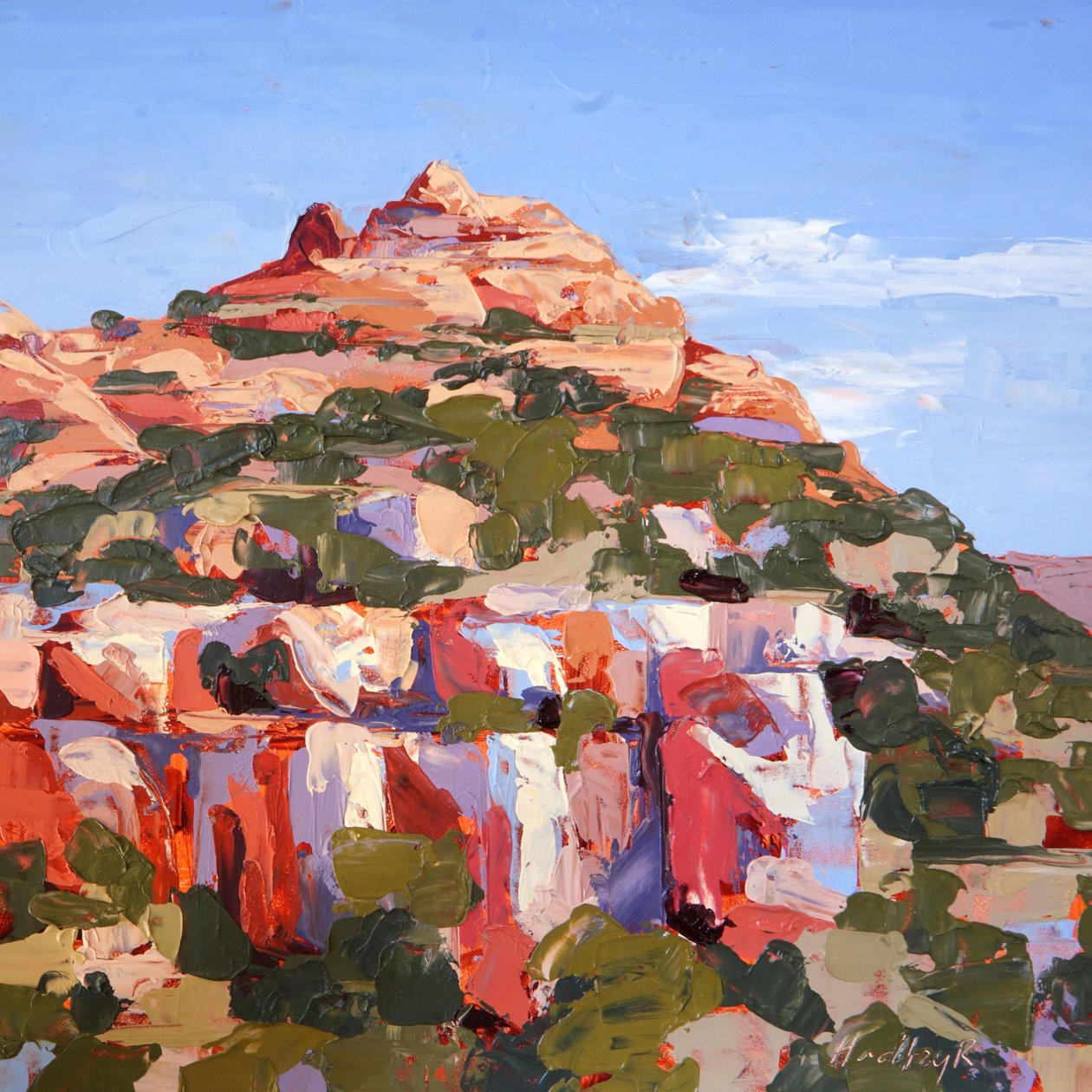 Midday Colors, Sedona, ca 2022 (olja på pannå) av Hadley Rampton